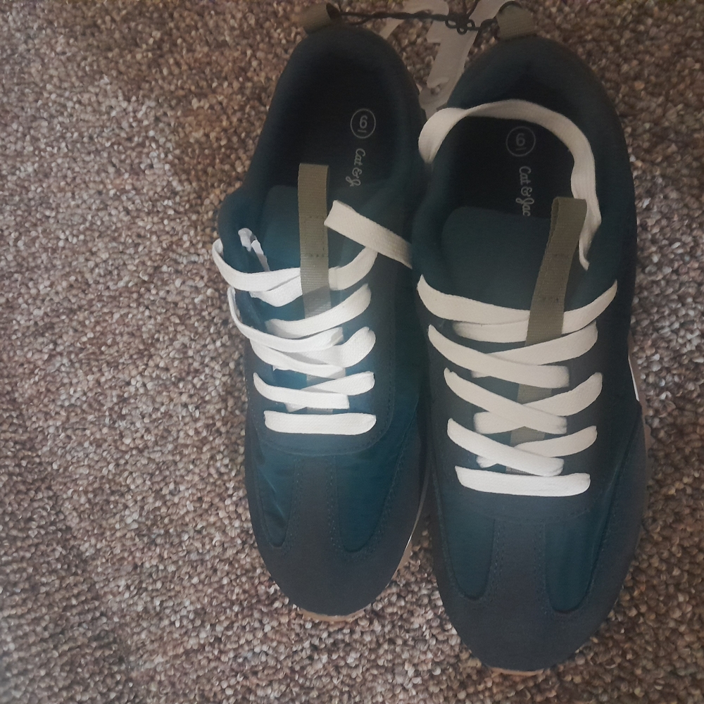 Cat & Jack Green Sneakers with White Laces and Modern Design